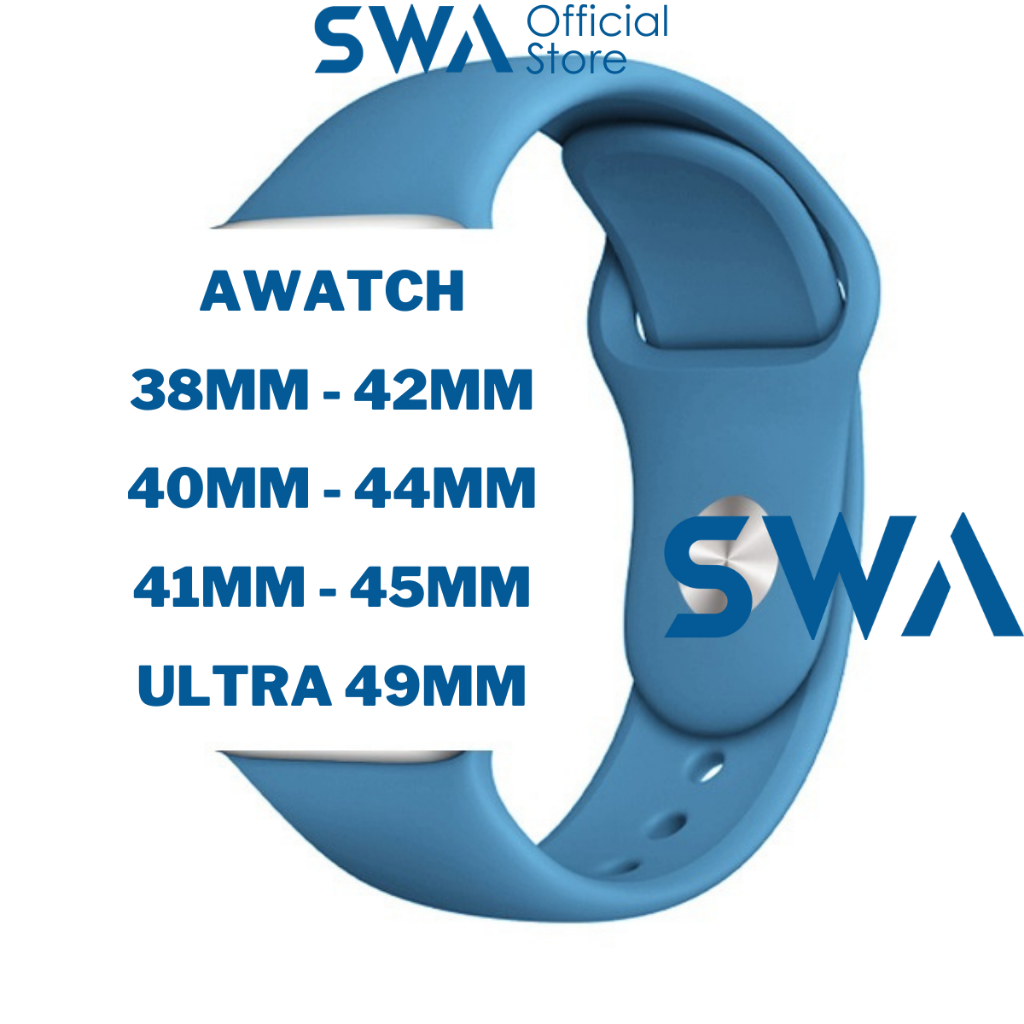 Dây Silicon Cao Su Classic Đồng Hồ AWatch iWatch AW series 1 2 3 3 4 5 6 7 8 SE Ultra 38 40 41 42 44 45 49mm SWA DAW03