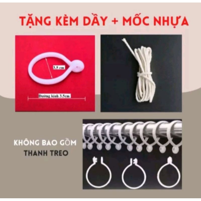 Rèm rido ngăn phòng, che nắng có kèm dây treo