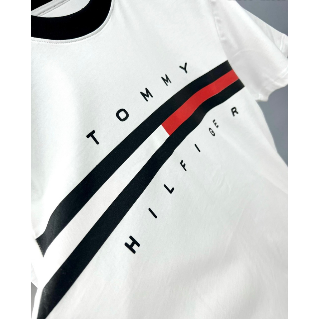Áo thun Tomy Basic hàng thêu vải cotton cao cấp, Áo Phông Unisex Nam Nữ