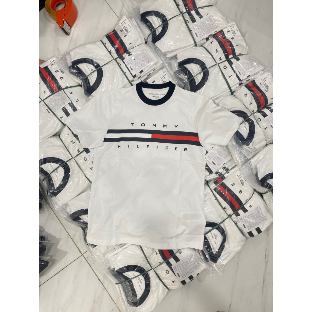 Áo thun Tomy Basic hàng thêu vải cotton cao cấp, Áo Phông Unisex Nam Nữ