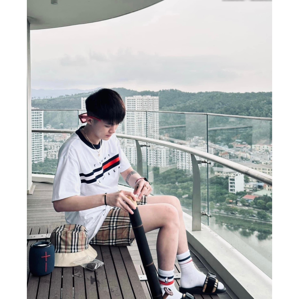 Áo thun Tomy Basic hàng thêu vải cotton cao cấp, Áo Phông Unisex Nam Nữ