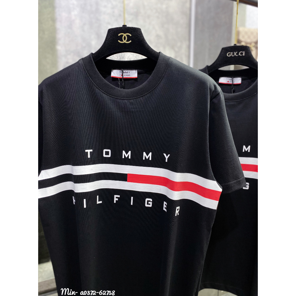 Áo thun Tomy Basic hàng thêu vải cotton cao cấp, Áo Phông Unisex Nam Nữ