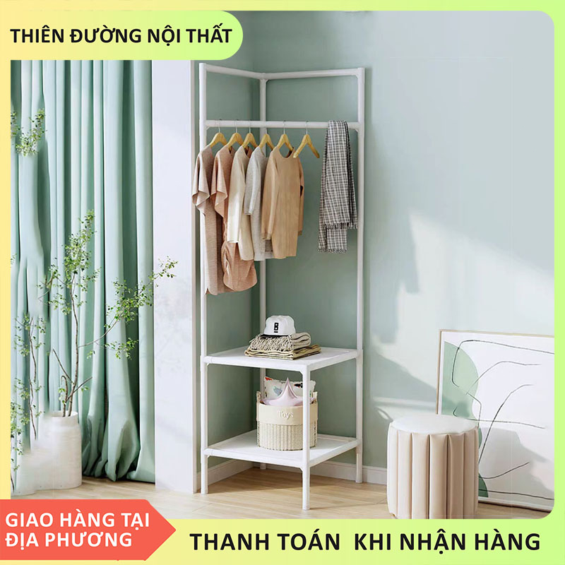Kệ Chữ V Kệ Để Đồ Góc Tường Khung Kim Loại Không Gỉ Chắc Chắn Cao Cấp Kệ Treo Quần Áo Tiết Kiệm Không Gian