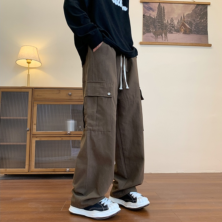Quần túi hộp ống rộng vải kaki phong cách hip hop đường phố cá tính Q002