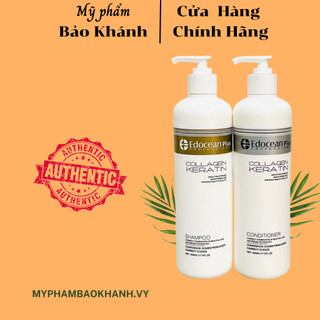 Dầu gội xả keratin edocean - keratin kiềm dầu siêu phục hồi mềm mượt chống rụng tóc 1000ml
