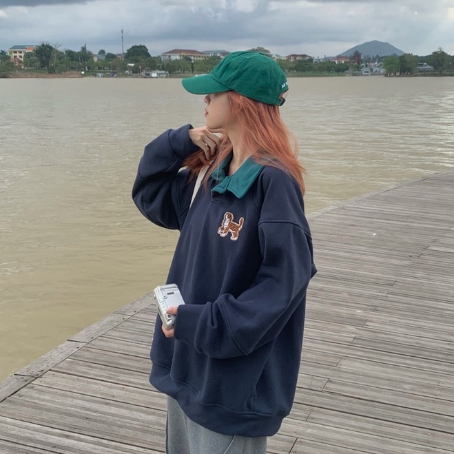 Áo sweater polo nỉ unisex nam nữ Homies INU - Homies Saigon