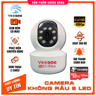 Camera Yoosee Không Râu 8 LED 5.0Mpx xoay 360 độ,đàm thoại 2 chiều to rõ,hỗ trợ xem đêm có màu