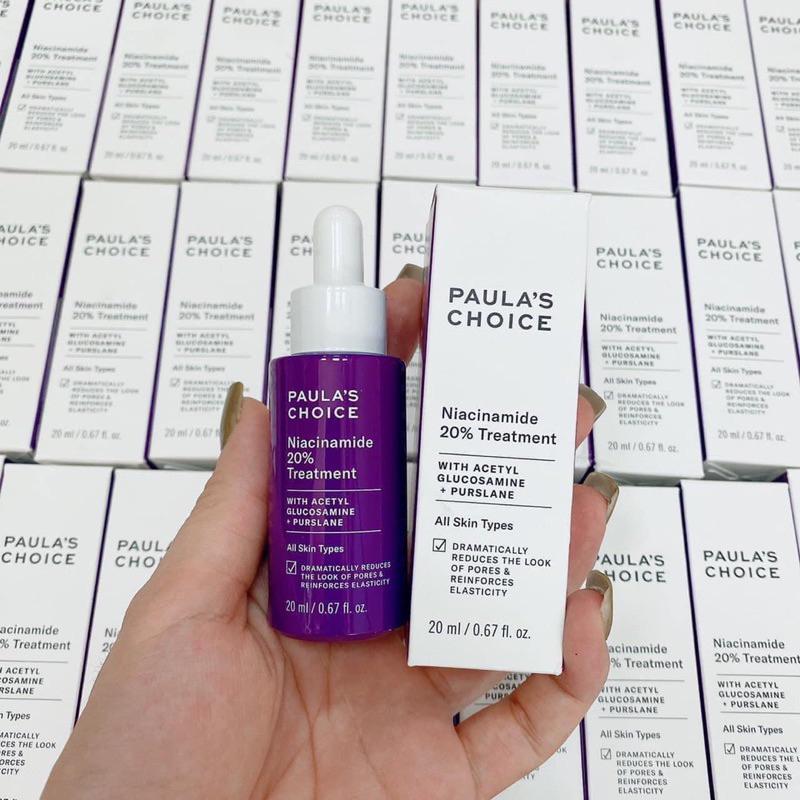 Tinh chất se khít lỗ chân lông tối ưu Paulas Choice Niacinamide 10% 20% Treatment 20ml