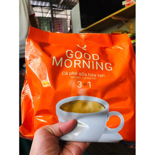 Combo 3 bịch cà phê sữa hoà tan Goodmorning, Ngon Trần Quang 480g 24 gói