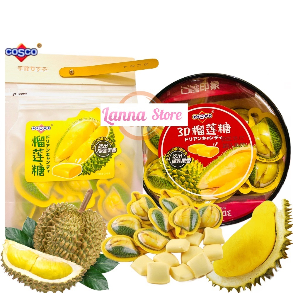 Kẹo Mềm Sầu Riêng COSCO Thơm Ngon Khó Cưỡng 3D Durian Toffee Jasbell  - Đài Loan