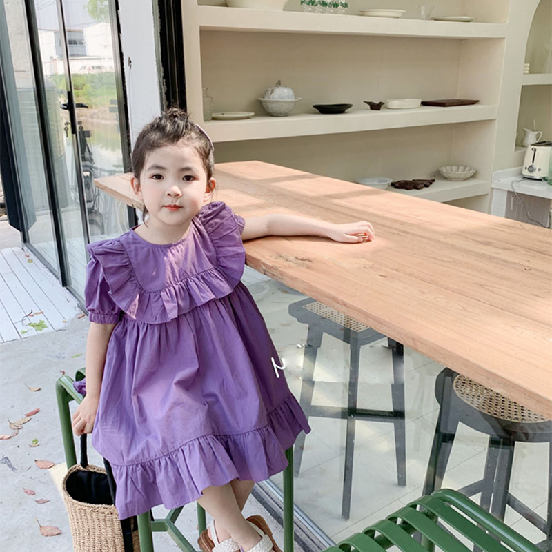 Váy Bé Gái The Pig , Đầm Tím Bèo cho bé từ 2 - 8T , Chất Thô Cotton Mềm Mịn , Thoáng Mát ,Thấm Hút Mồ Hôi Cực Tốt