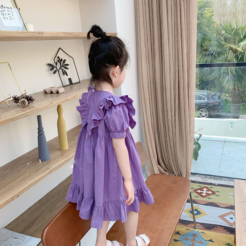 Váy Bé Gái The Pig , Đầm Tím Bèo cho bé từ 2 - 8T , Chất Thô Cotton Mềm Mịn , Thoáng Mát ,Thấm Hút Mồ Hôi Cực Tốt