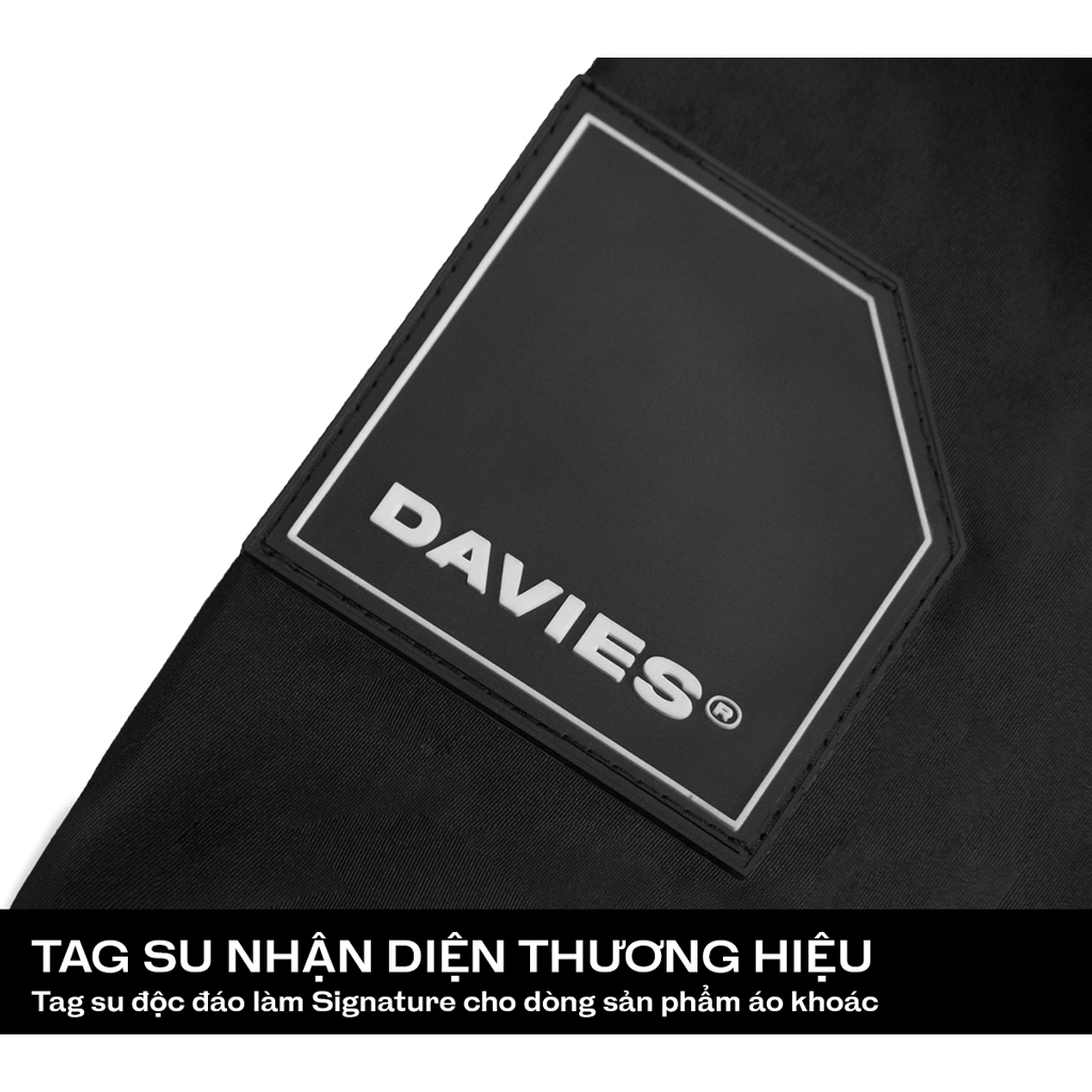 Áo khoác bomber nữ nam dù nam nữ form rộng hai lớp màu đen Jacket Pleats local brand Davies I D31-AK13