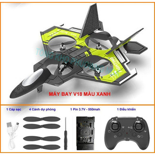 Máy bay điều khiển từ xa V18 🛬 Đồ chơi điều khiển từ xa cho bé - Pin sạc, 4 động cơ bền bỉ, có đèn led ban đêm