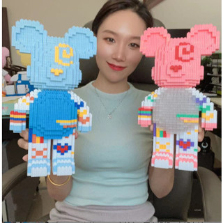 Xếp hình combo 2 trong 1,giá tốt, ưu đãi , xếp hình gấu giá rẻ,Combo mua 1 tặng 1 gấu lego bearbrick siêu hot  33cm 35cm