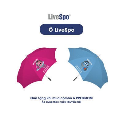 Ô dù che mưa, che nắng họa tiết bào tử lợi khuẩn LiveSpo - Tặng kèm khi mua sản phẩm