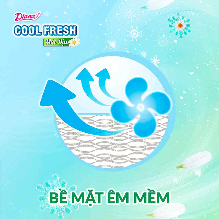 Băng vệ sinh Diana Sensi Cool Fresh Siêu mỏng cánh 8 miếng 23cm
