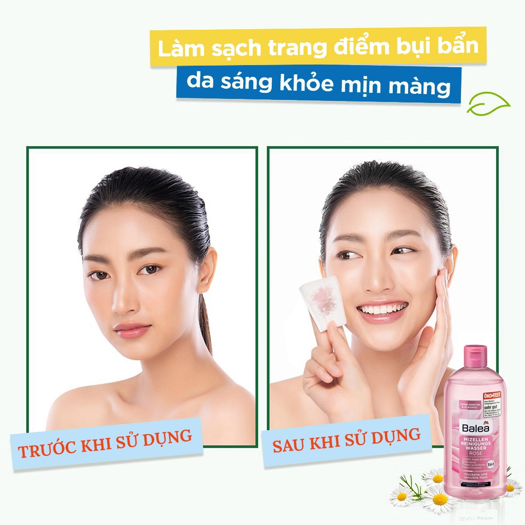 Nước Tẩy Trang Balea 3in1 Giúp Làm Sạch, Tẩy Trang Và Nước Hoa Hồng Dưỡng Da 400ml - KachuHouse