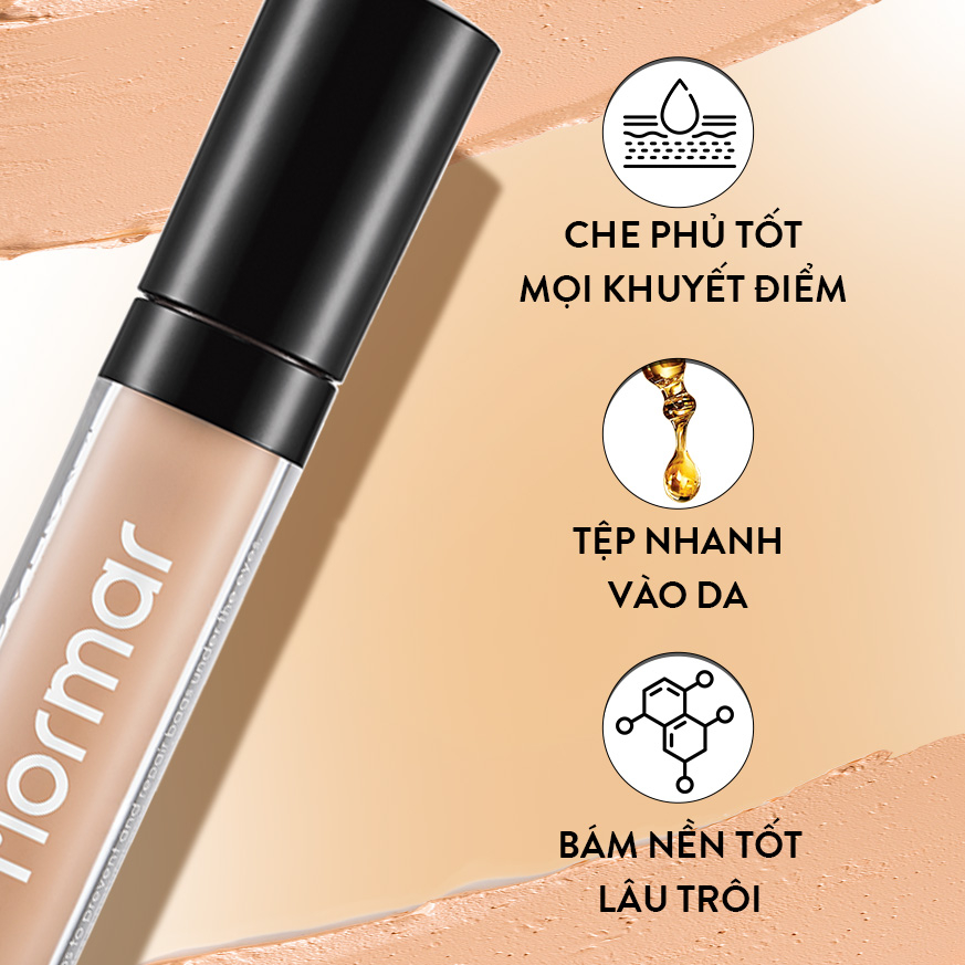 Combo Kem Nền FLORMAR Invisible Cover HD Foundation và Che Khuyết Điểm FLORMAR Perfect