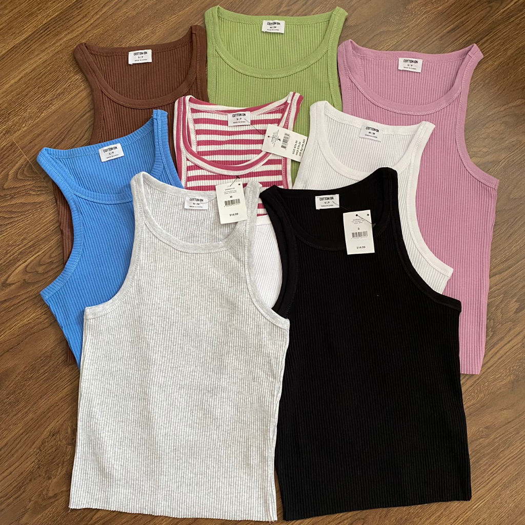 Áo thun ba lỗ cotton*on thun gân, thun dệt kim nữ, tank top nữ, hàng xuất xịn