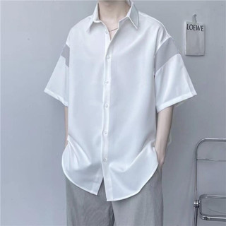 Áo Sơ Mi Nam Ngắn Tay Phối Viền Tay Áo ELVIN FASHION