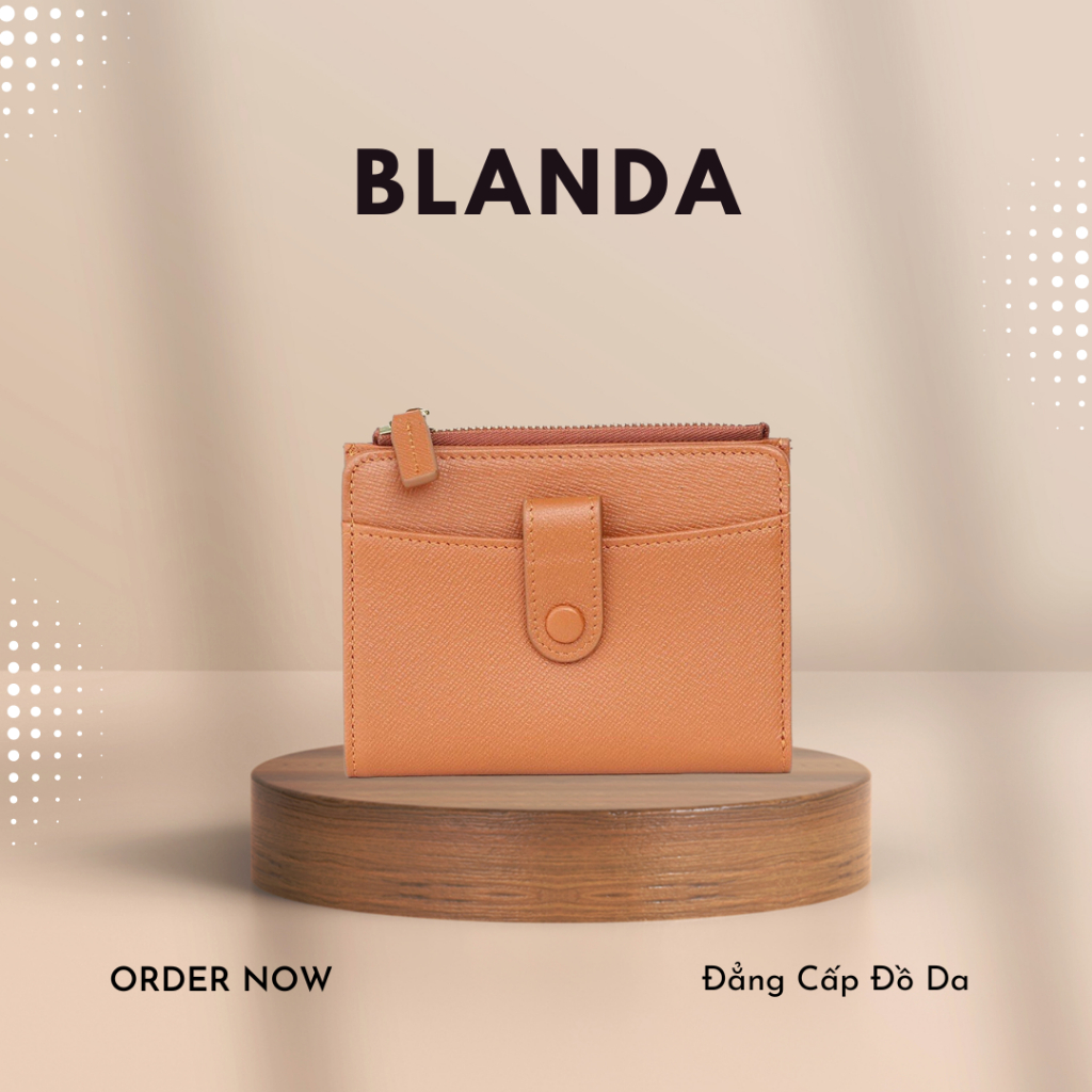 Ví mini unisex Blanda chất liệu da bò 7VNBG78
