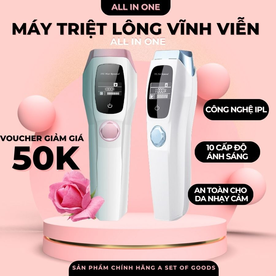 Máy triệt lông mini tại nhà ALL IN ONE triệt lông vĩnh viễn cầm tay công nghệ IPL hiệu quả cao