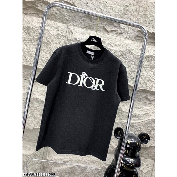 Áo Thun Diior Nam Nữ Dập Vân Nổi, Aó Phông Chữ Diorr Thêu Chất Liệu Cotton Thoáng Mát