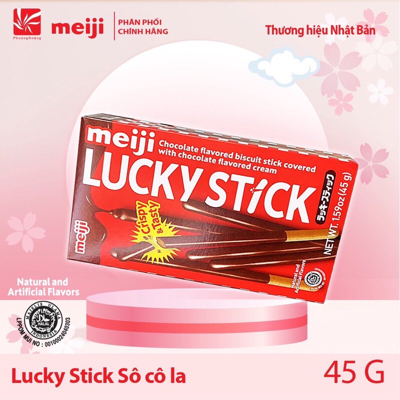 Bánh que phủ Lucky stick meiji 45g