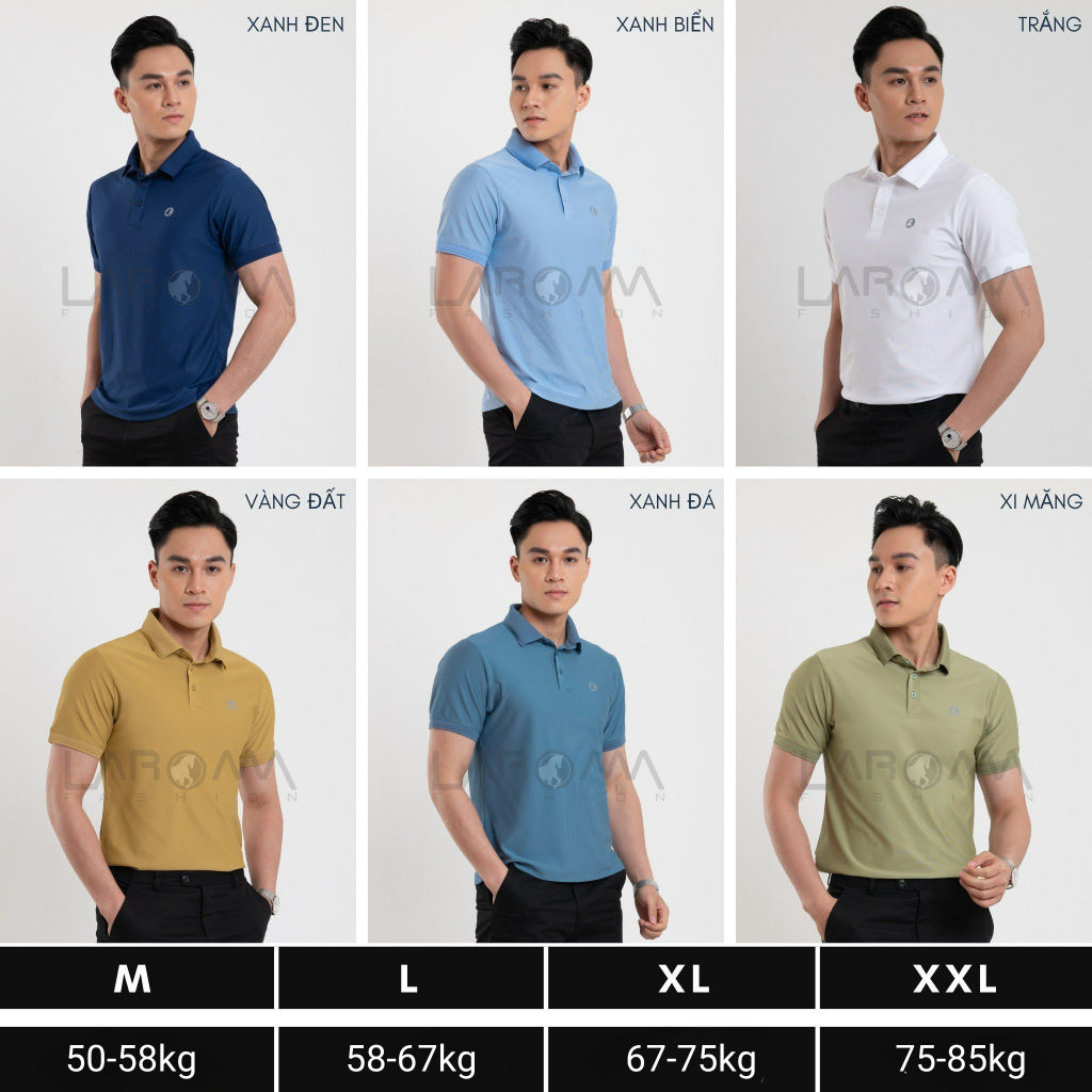 LAROMA Áo polo nam basic trơn | Vải Coolmax làm mát