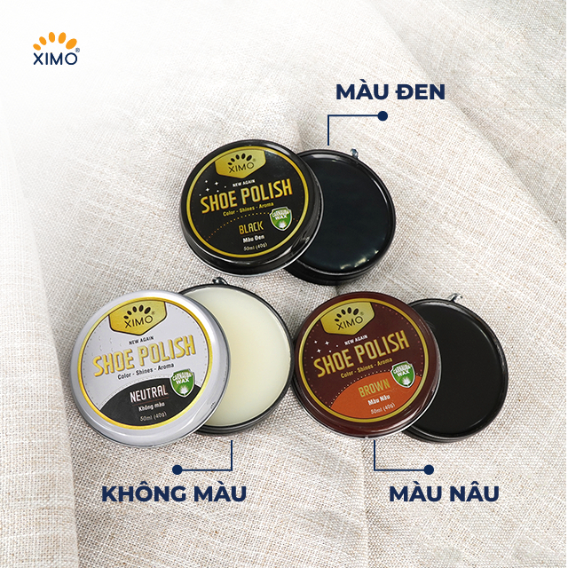 Xi Đánh Giày Sáp Shoe Polish XIMO Đen, Không Màu, Nâu Đủ Màu Chính Hãng XI08