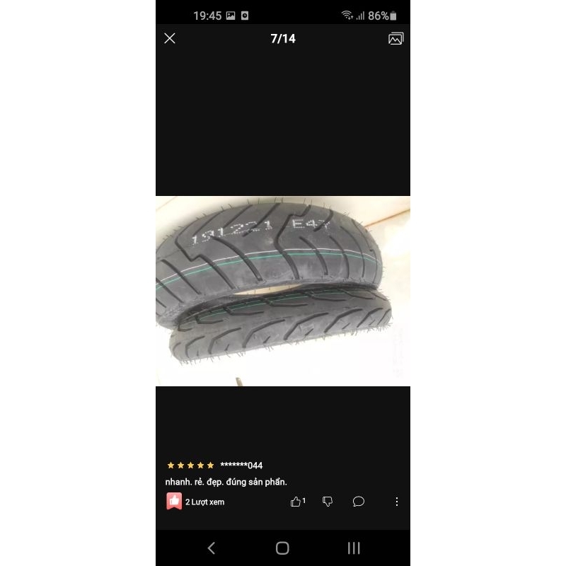 Lốp 130/70-17 và 120/70-17.....70/90-17 hiệu Euromina ko dùng săm...