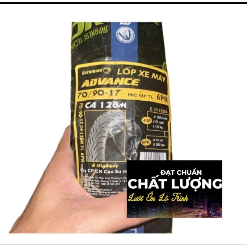 Lốp 130/70-17 và 120/70-17.....70/90-17 hiệu Euromina ko dùng săm...