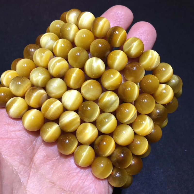 *KHO SỈ*VÒNG TAY ĐÁ MẮT HỔ VÀNG 10MM _VÒNG PHONG THỦY MAY MẮN CHO CẢ NAM VÀ NỮ