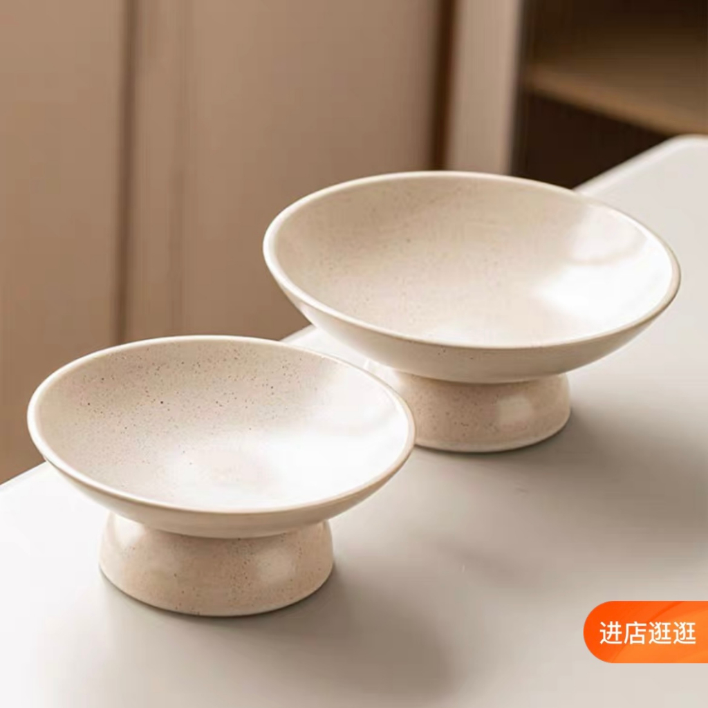 Đĩa sứ đế cao, đĩa đựng món tráng miệng, trái cây, bát đĩa decor