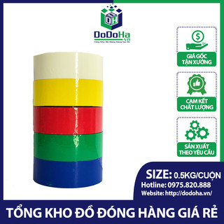 Combo 6 cuộn băng dính màu lõi mỏng giá xưởng giao hỏa tốc 3kg/cây - băng dính dán thùng, băng keo