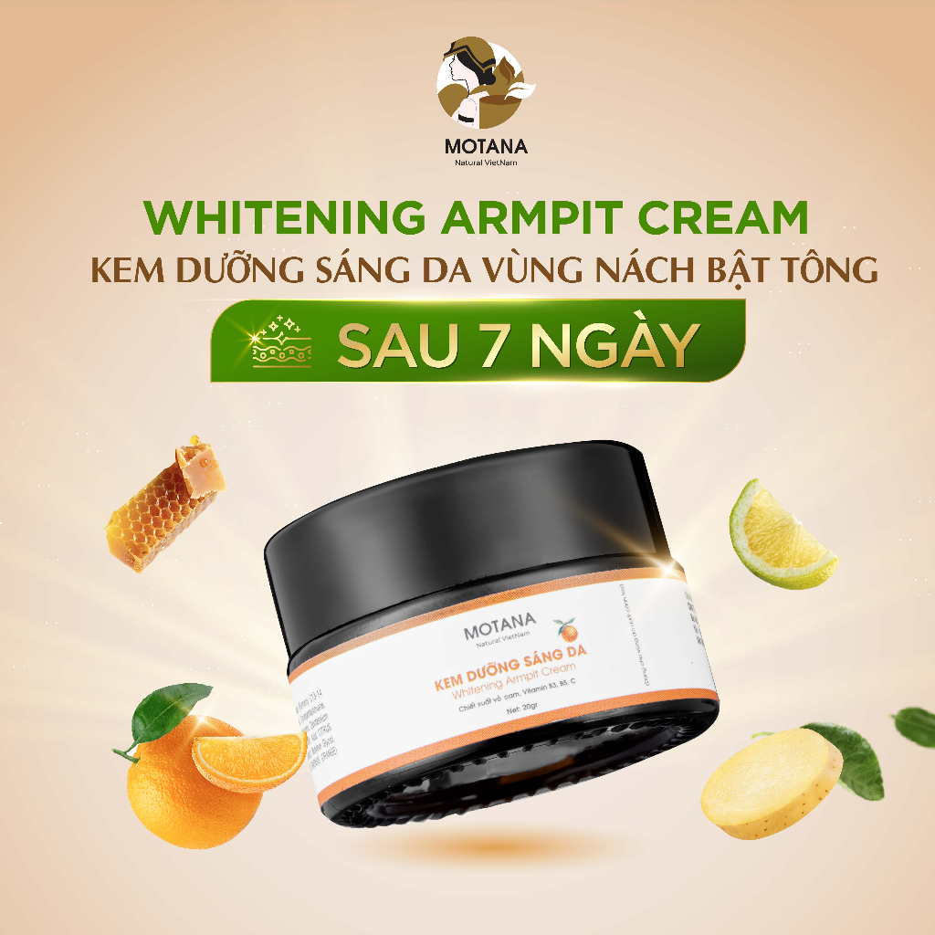Kem giảm thâm nách Motana 20gr, kem peel nách, thâm mông, đầu gối, vùng kín làm sáng da và đều màu