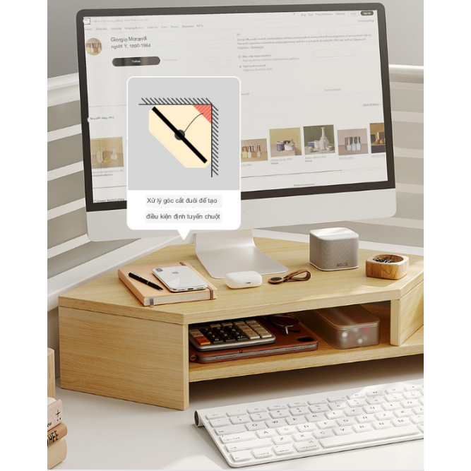 Bàn Kê Màn Hình Máy Tính Đặt Góc Bàn Giúp Ngồi Làm Việc Đúng Tư Thế Computer Conner Desk ☘️AsiaMart88 ☘️
