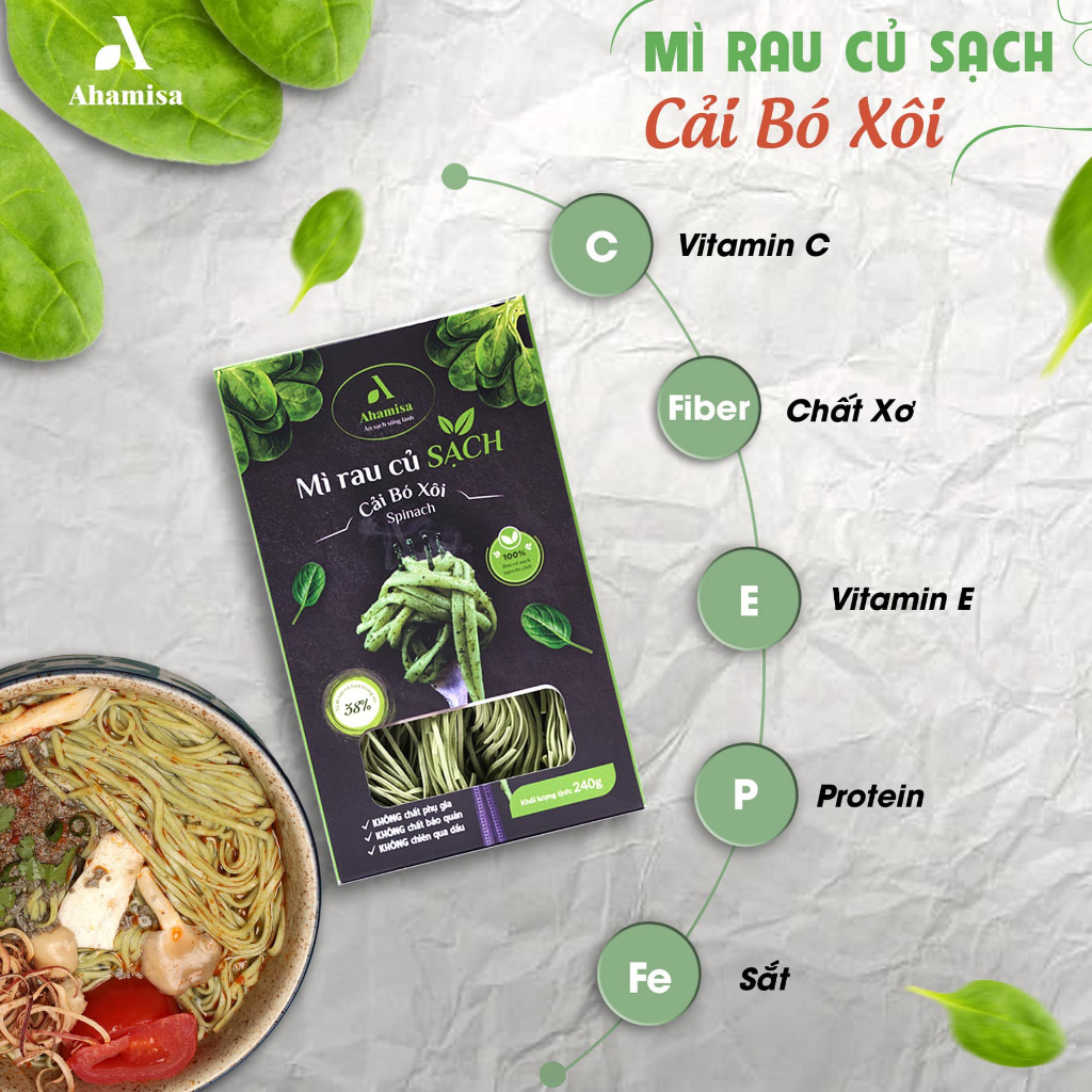 Mì rau củ Ahamisa ngũ sắc 240g Mì Rau Củ Sạch Ahamisa, Mì Ăn Kiêng, Mì Rau Củ Cho Bé, Ăn Chay, Thực Dưỡng