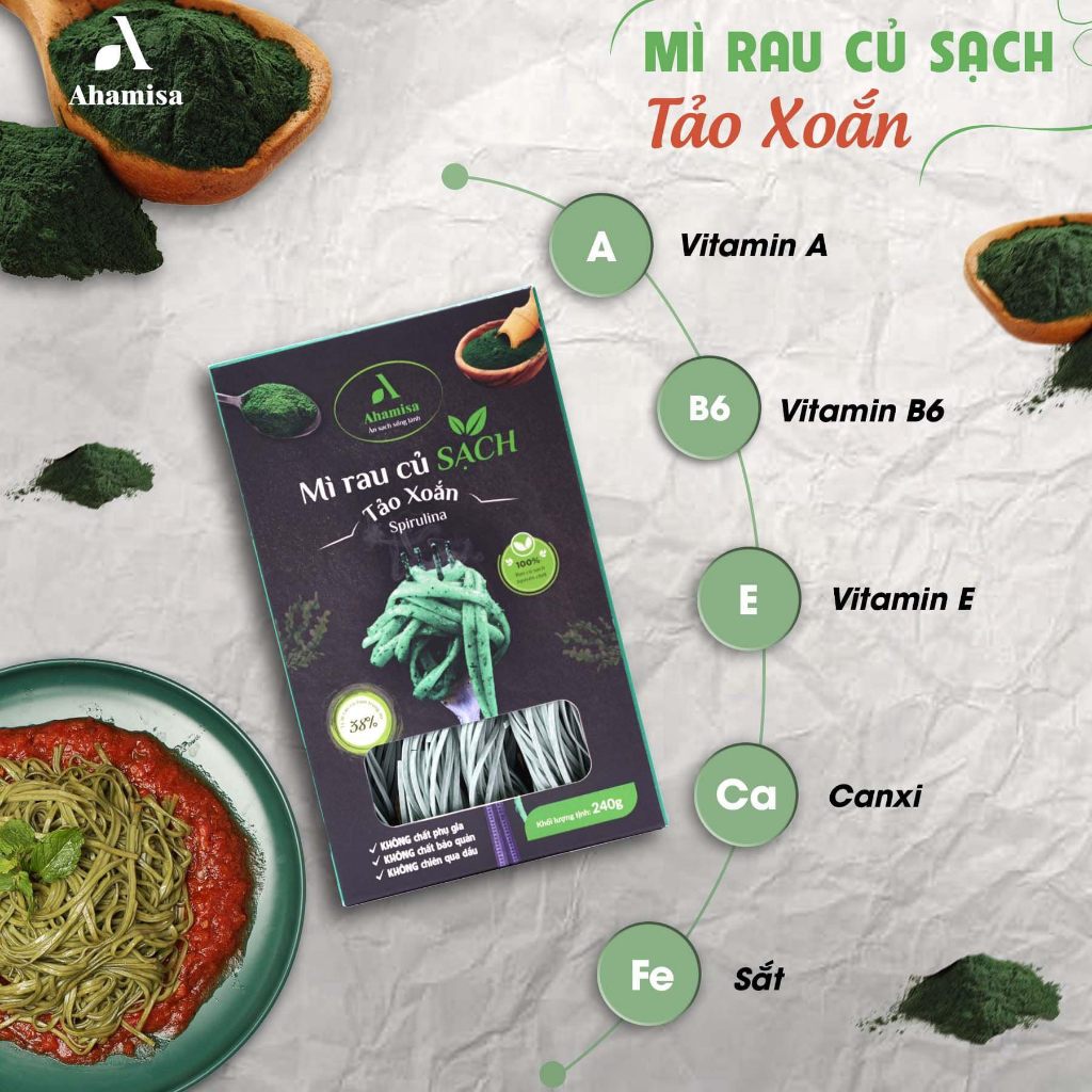 Mì rau củ Ahamisa ngũ sắc 240g Mì Rau Củ Sạch Ahamisa, Mì Ăn Kiêng, Mì Rau Củ Cho Bé, Ăn Chay, Thực Dưỡng