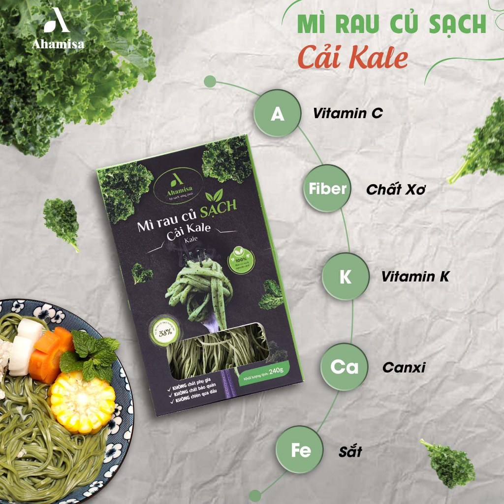 Mì rau củ Ahamisa ngũ sắc 240g Mì Rau Củ Sạch Ahamisa, Mì Ăn Kiêng, Mì Rau Củ Cho Bé, Ăn Chay, Thực Dưỡng