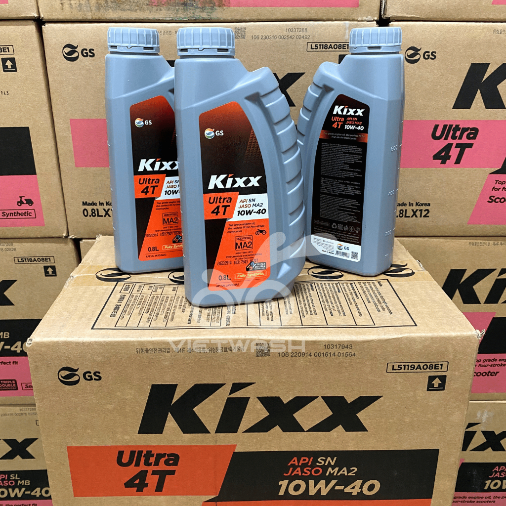 Nhớt xe máy, nhớt xe số Kixx Ultra 4T 10W40 API SN 800ml/1L