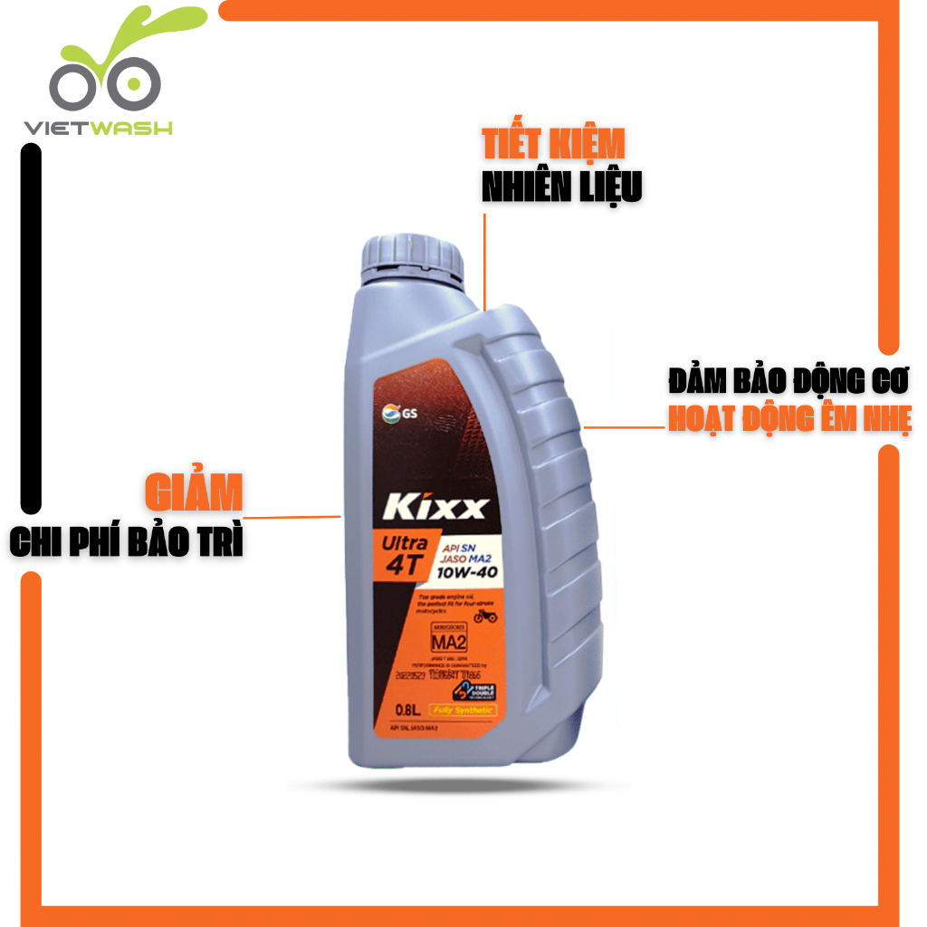 Nhớt xe máy, nhớt xe số Kixx Ultra 4T 10W40 API SN 800ml/1L