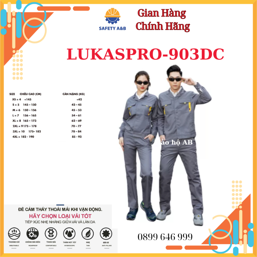Quần áo bảo hộ lao động cao cấp KCT Lukaspro 903DC