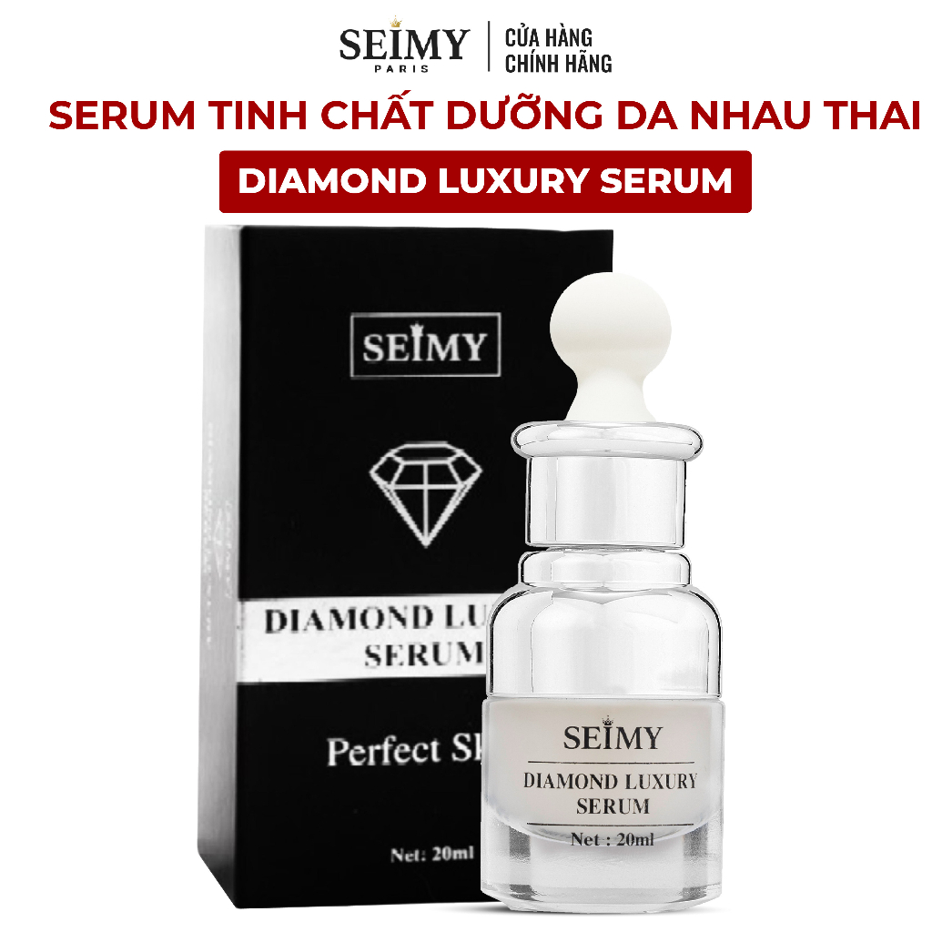 Serum tinh chất dưỡng trắng da nhau thai cừu Seimy - Diamond Luxury giúp da siêu căng bóng, trẻ hoá làn da