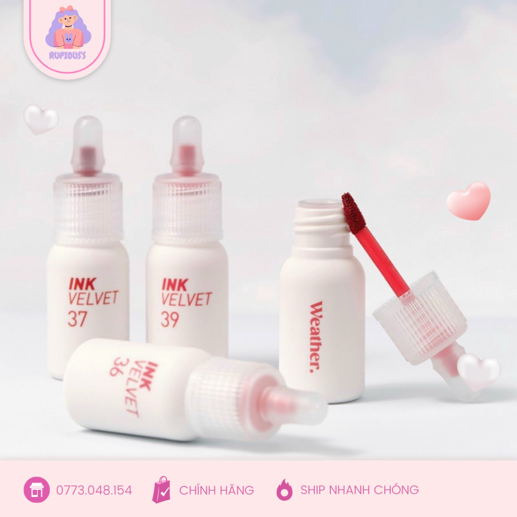 Son kem lì Peripera Ink Vel.vet Lip Tint bám màu cực tốt mềm mịn 35-36-37-38-39