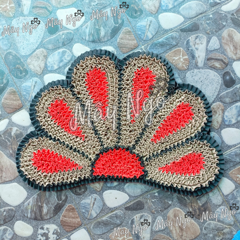 Thảm lau chân hình cánh quạt 60x42cm thảm vải thủ công vải dày