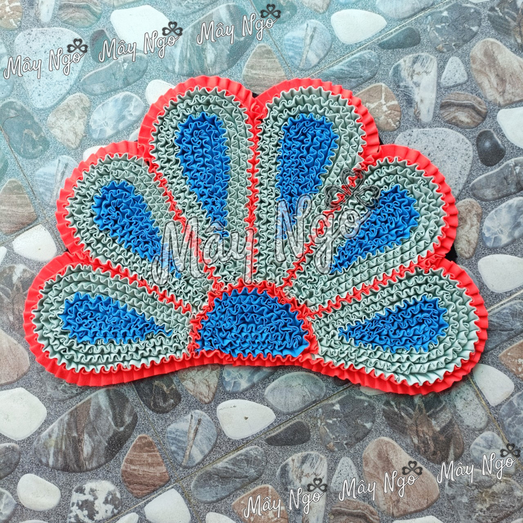 Thảm lau chân hình cánh quạt 60x42cm thảm vải thủ công vải dày