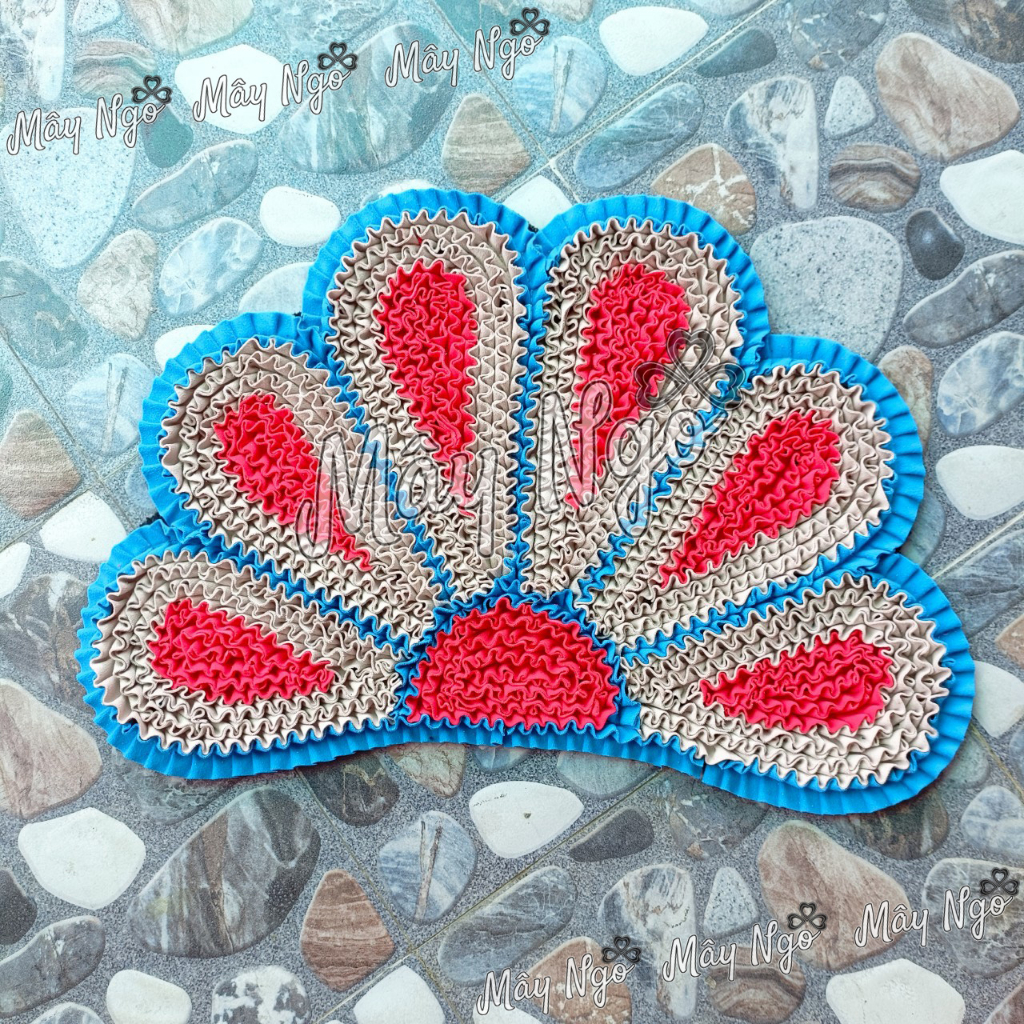 Thảm lau chân hình cánh quạt 60x42cm thảm vải thủ công vải dày