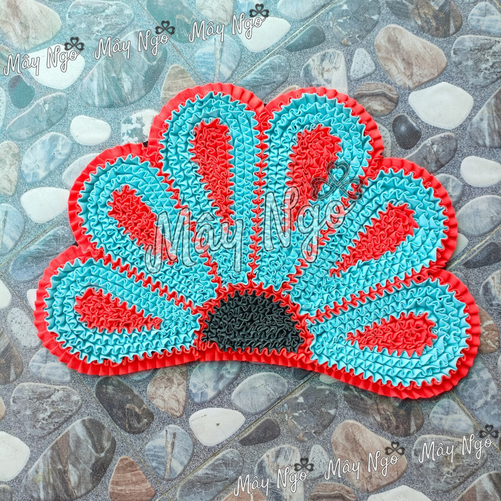 Thảm lau chân hình cánh quạt 60x42cm thảm vải thủ công vải dày